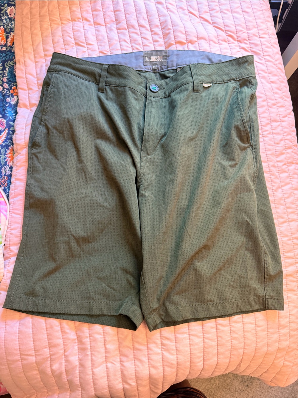 Linksoul Olive Green Men's Chino Shorts